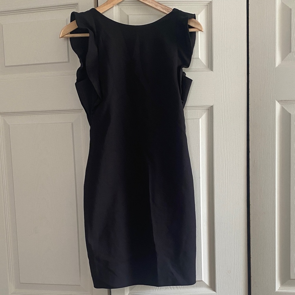 Zara Black Ruffle Sleeve Mini Dress